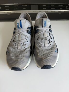 Puma Kids Grey and Navy Athletic Sneakers